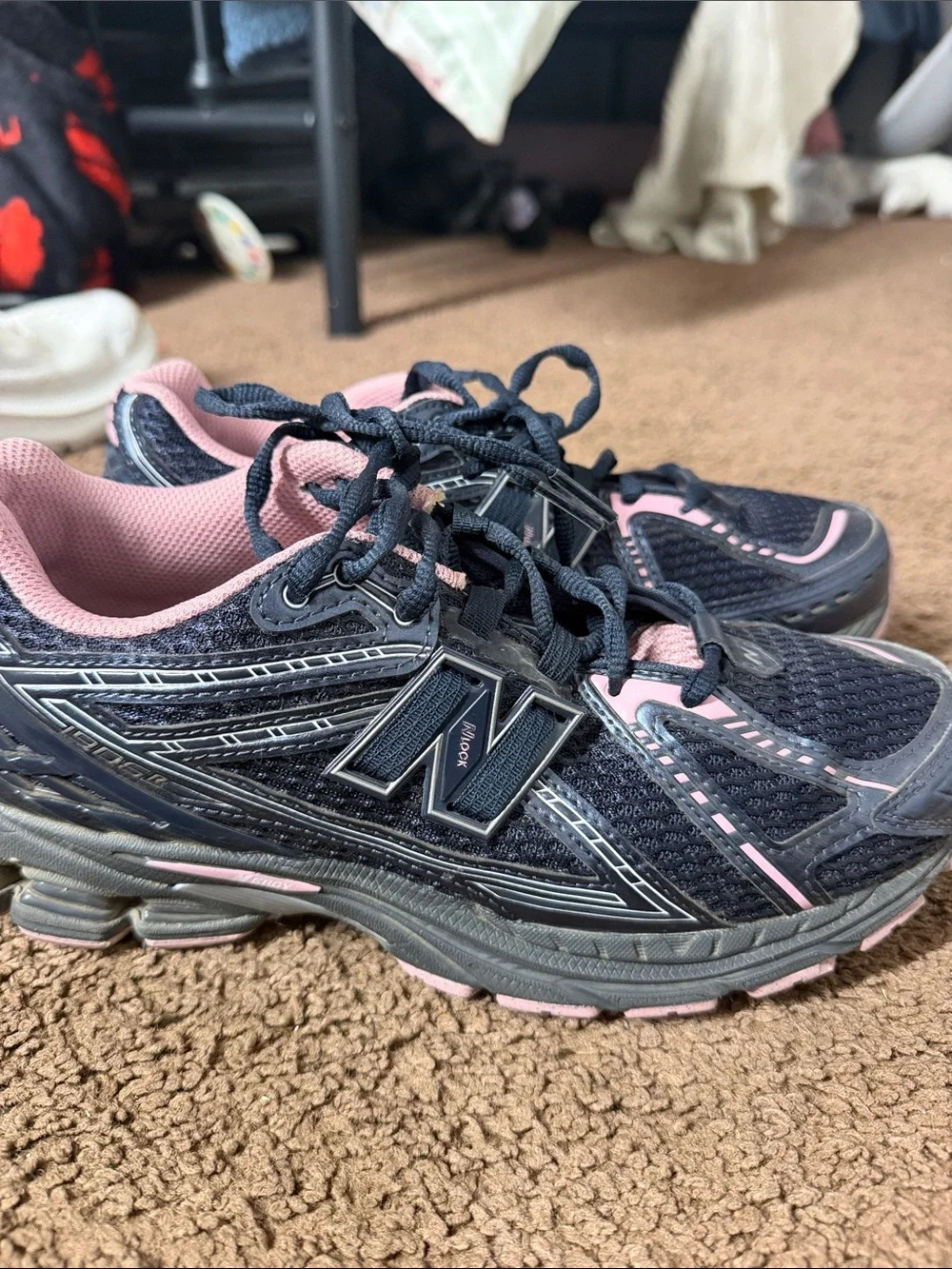 New Balance Women's Navy and Pink Athletic Running Shoes